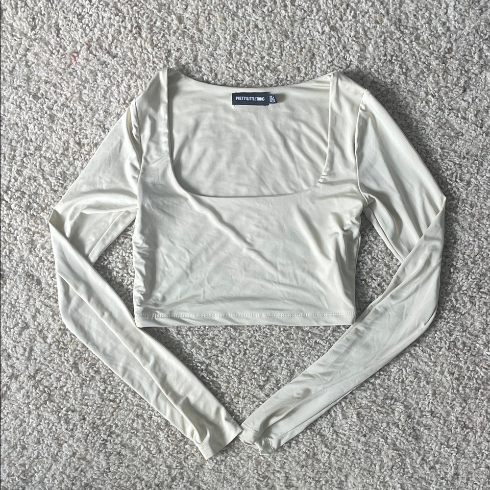 PrettyLittleThing Light Cream Long Sleeve Bodysuit
